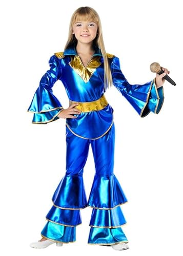 Struts Kids 70s Dancing Queen Blue Disco Girl Costume (Large (10-12 years))