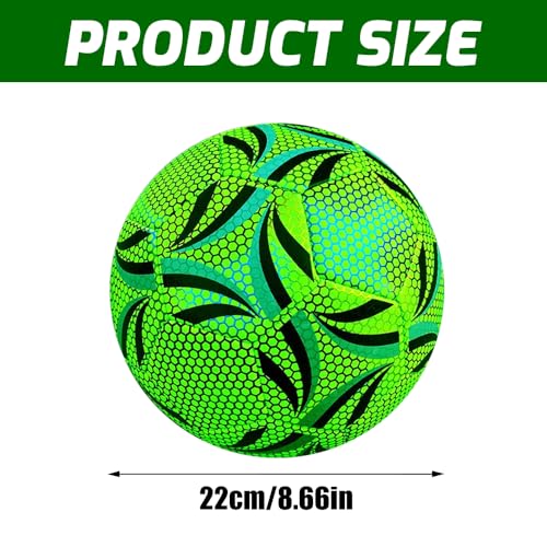 KQWVZ Leuchtender Fußball Größe 5, Reflektierender Soccer, Fluoreszierender Fussball Mit Pumpe, Reflektierender Fußball Für Fußballtraining Nachtspiele Drinnen Und Draußen Für Nachtspiele Kinder