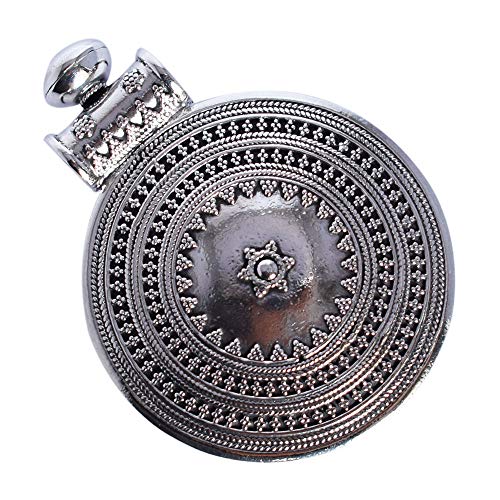 Pendentif en argent sterling 925 massif rond fait main style antique et chic