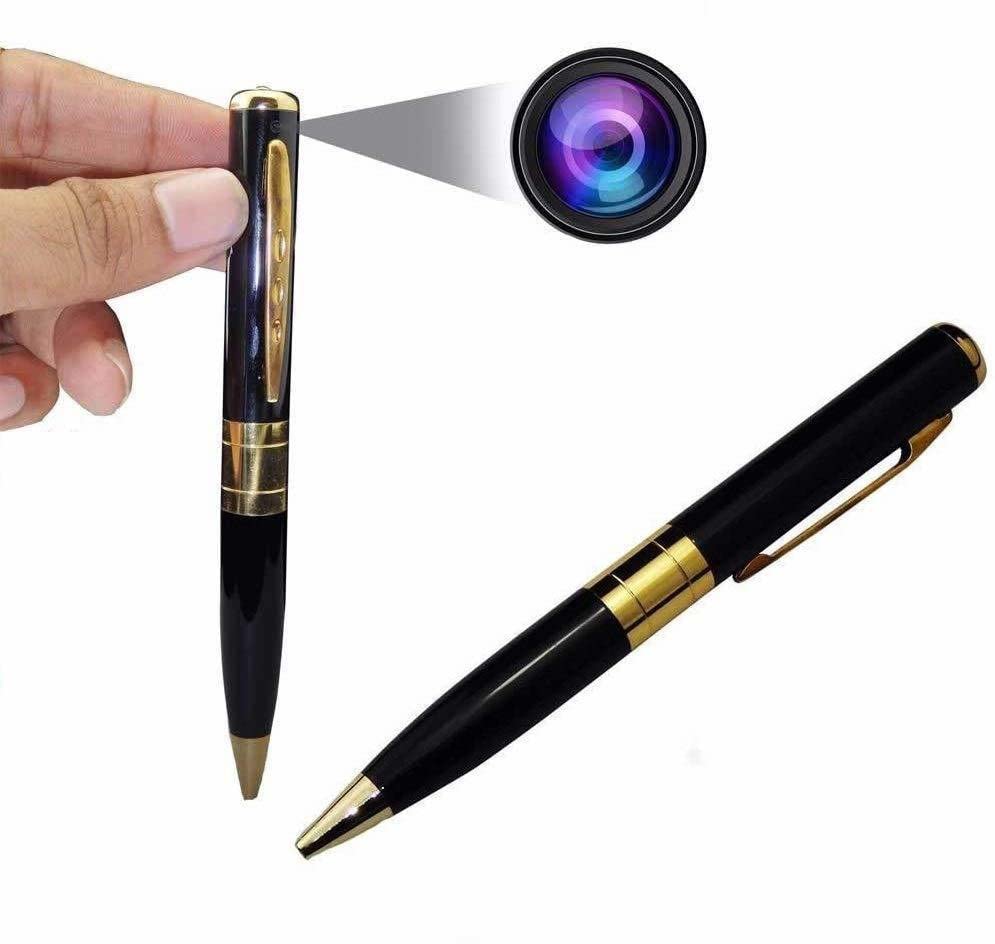 Image of SIRGAWAIN Limited Edition Silver 1080p Ultra HD Pen Camera Video and Audio Recording Spy 4K Camera with 1920px HD Video Audio for Long Time Recording, Black (Golden HD Pen Camera)