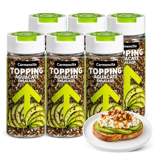Topping Aguacate Ensalada Carmencita 65 g, Topping sazonador, Ideal para tostadas de aguacate, ensaladas y guacamole, Puede contener trazas de soja, Contiene 6 unidades de 65 g