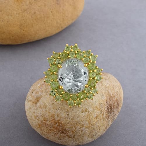 Bague améthyste verte d'exception avec péridot et finitions facettées - 3