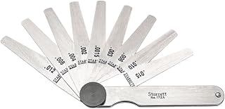 Starrett Tempered Steel Thickness Gage with Tapered Leaves, Locking Device, Rugged and Substanial Steel Case - .0015