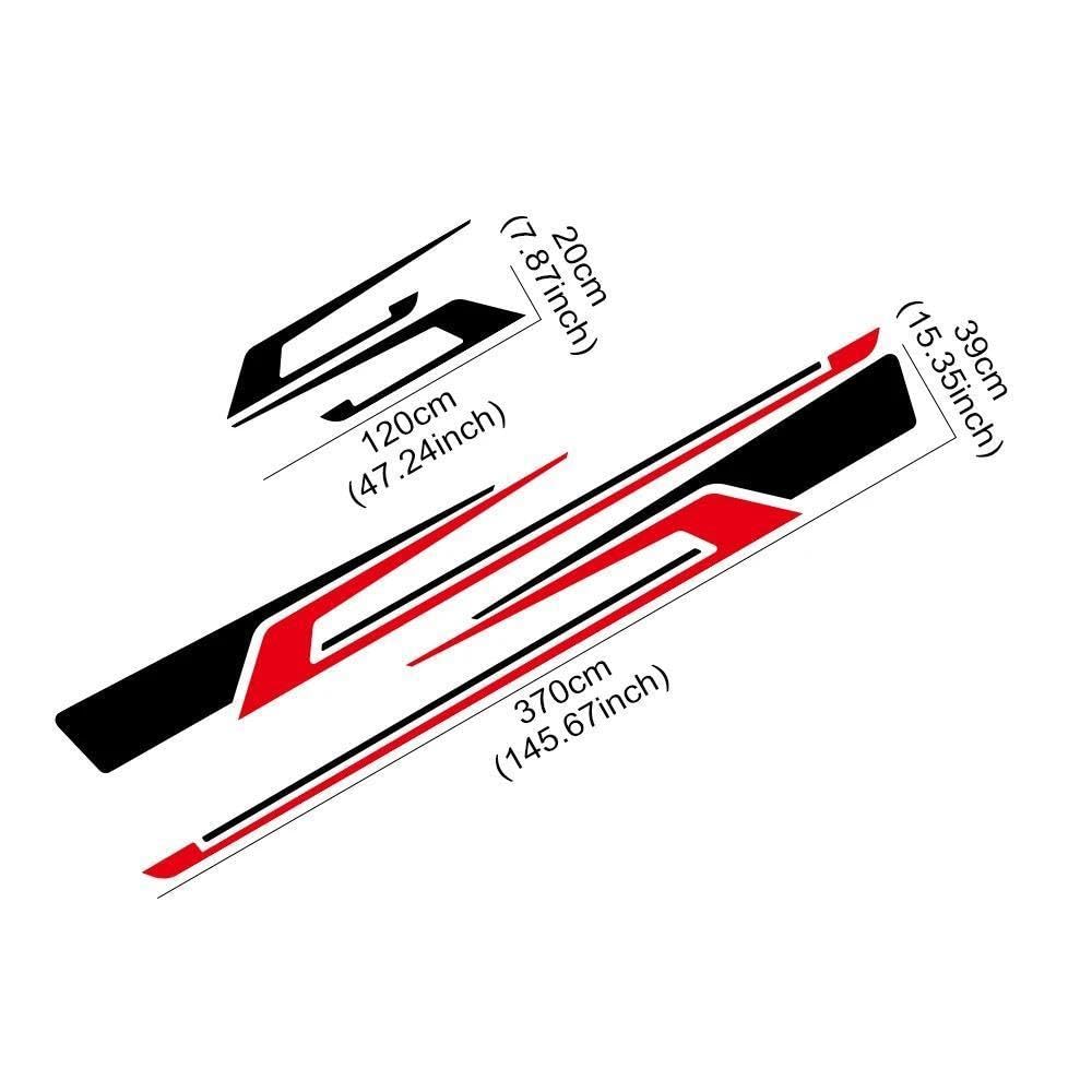 Decalcomanie per auto Adesivi Per Auto Auto Door Side Sport Stripes Decorazione Decalcomanie In Vinile Autoadesive Impermeabili(Matt Black)