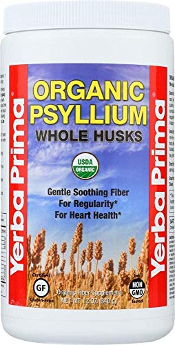 Yerba Prima Organic Psyllium Whole Husks, 12 Ounce Fiber Supplement, Non GMO Yerba Prima Organic Psyllium Whole Husks, 12 Ounce Fiber Supplement, Non GMO