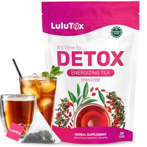 LULUTOX Detox Tea - Herbal Blend with Dandelion, Ginseng, and Ginger - Supports A Healthy Weight,...