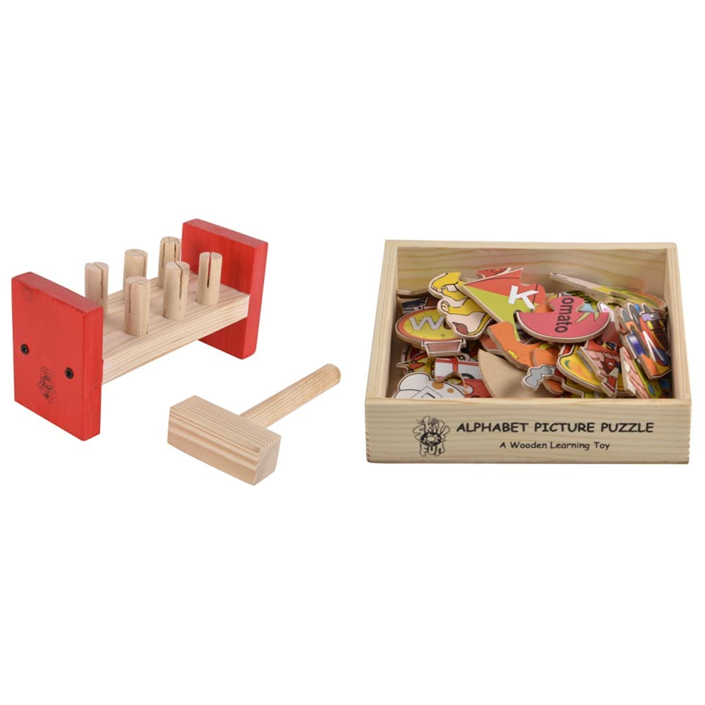 Skillofun Wildlife Picture Puzzle for 2-5 Years, Multicolour & Skillofun Wooden Hammer Peg, Multi Color (B098MVMG94) Amazon Price History, Amazon Price Tracker