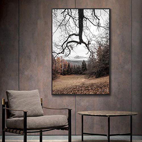 Art mural de paysages naturels pour créer un salon zen et moderne