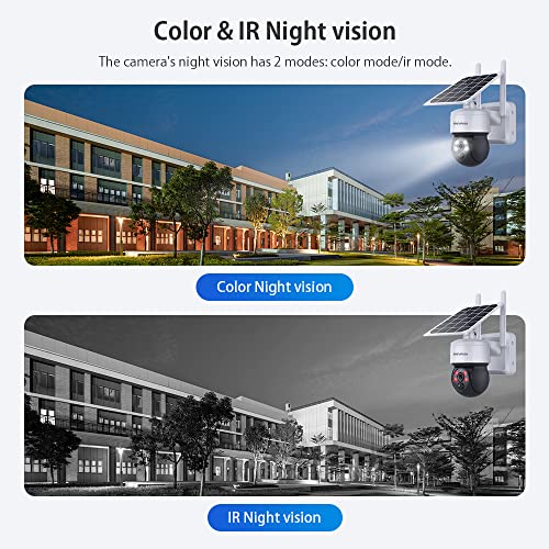 SHIWOJIA Wireless WiFi Solar Camera, 5W Solar Panel, 2K Security Camera Outdoor, Color Night Vision, PIR Human Detection - Image 4