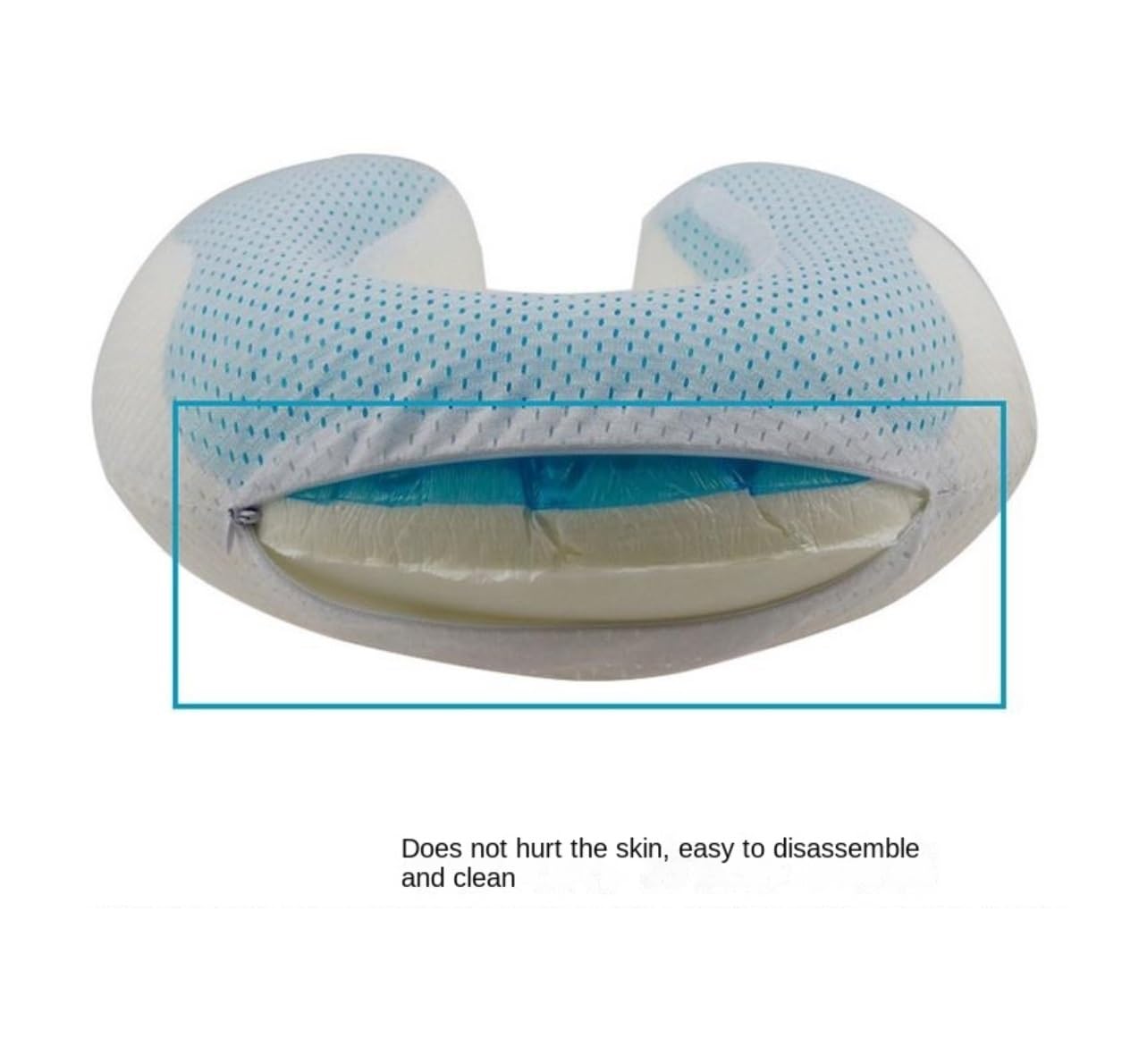 Almohada para El Cuello Almohada de Viaje Espuma viscoelástica Gel para el Cuello en Forma U para avión Soporte de Viaje de Cojín(White)