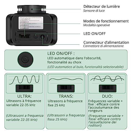 Ultrason souris et rats puissant à large portée intérieur