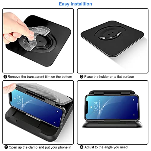 Dotaatdw Car Phone Holder, Car Dashboard Cell Phone Holder With Non-Slip Silicone Base Washable And Reusable Car Phone Mount Compatible With 3.5-7” Smartphone #TOP5