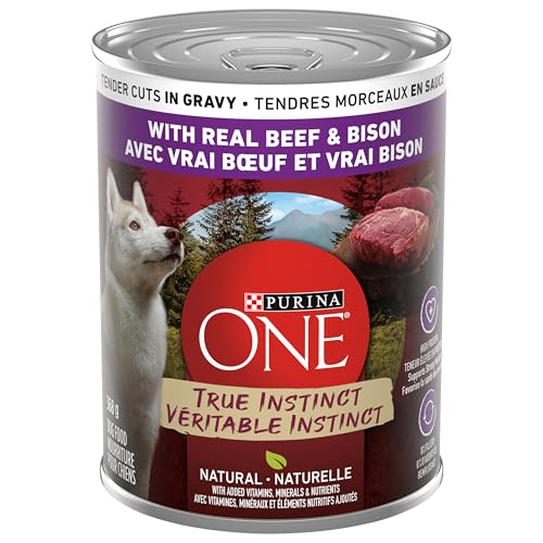 Purina ONE Tender Cuts True Instinct Wet Dog Food, in Gravy with Beef & Bison - 368 g Can (12 Pack) image 7