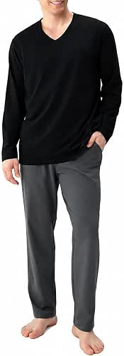 DAVID ARCHY Men's Pajamas Set Soft Combed Cotton pajamas for