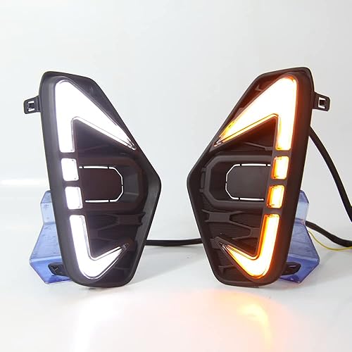 Miniatura 6 de Luz de circulación diurna LED para Nissan Navara Frontier NP300 2020 2021, 6000K blanco parachoques delantero escaneo DRL + Streamer señales de giro