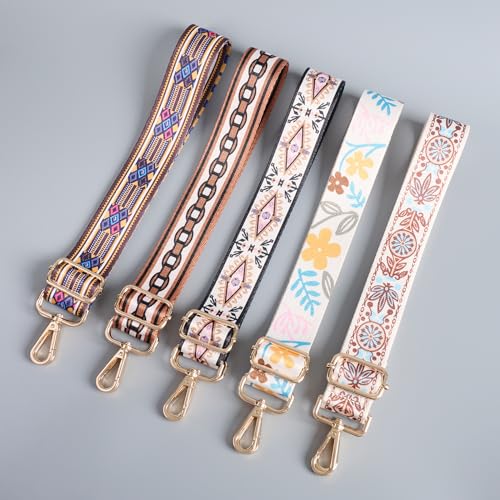 Image of chushui Colorful Pattern Purse Strap, Wide Crossbody Bag Strap Replacement | Change the look of your bag with a simple strap swap.