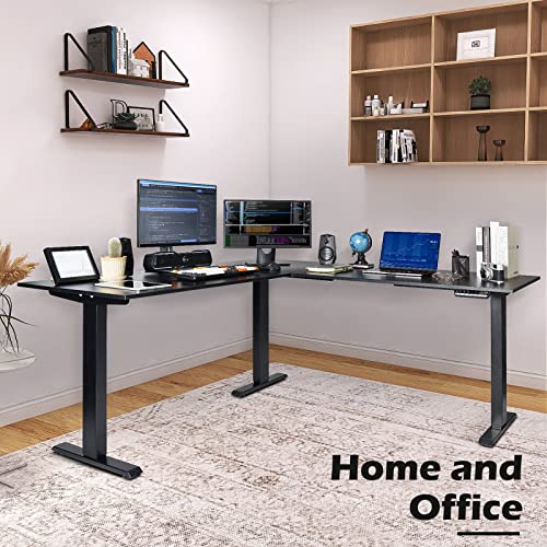OUTFINE L Shaped Triple Motor Height Adjustable Standing Desk Electric Triple Motor Home Office Stand Up Computer Workstation - Thumbnail 7