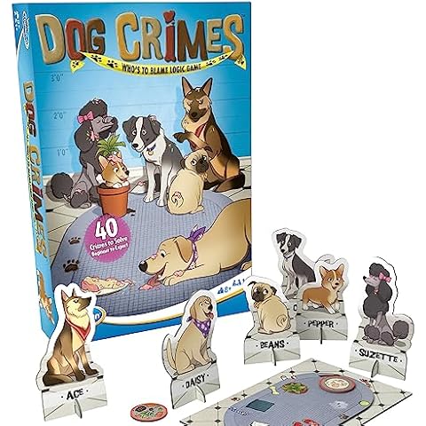 ThinkFun Dog Crimes Logic Game - Engaging Brainteaser for Kids and Adults | Fun Detective Theme | Memory and Reasoning Skill Builder | Unique Artwork | Suitable for Ages 8 and Up Cover