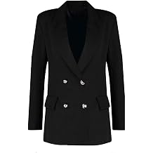 TrendyFashion FASHIONISM Womens Long Sleeve Gold Button Double Breasted Blazer Ladies Open Front Pocket Duster Coat Jacket UK 8-26