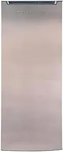 Frigidaire Upright Freezer, 6.5 cu. ft., Deep Freeze, Vinyl Coated Metal with Wire Shelving, Compact for Kitchen, RV, Dorm, Cabin, and Trailer, Platinum Design Series, Silver - 21D x 23W x 56H