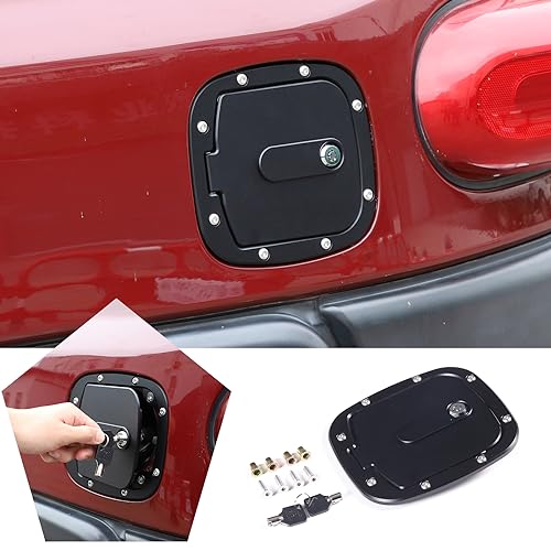 Auto Fuel Tank Cover For Toyot@ FJ Cruiser 2007-2021 Black Aluminum Alloy Lockable Fuel Tank Door Cover Accessories