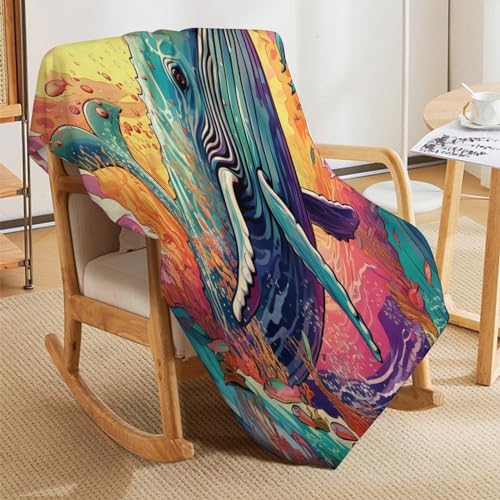Couverture polaire baleine 150x200 plaid canapé - 8