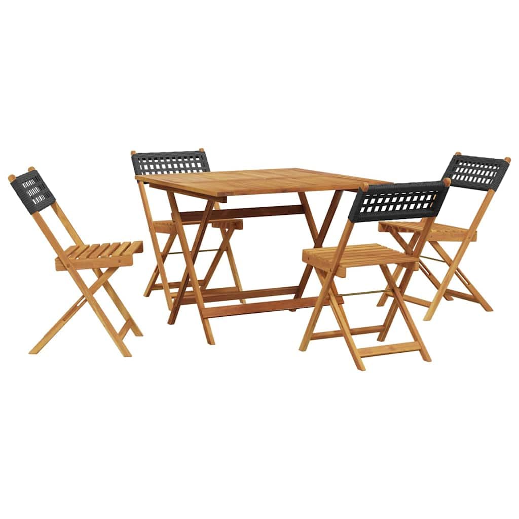 Salon de jardin résistant aux intempéries en bois et polyrotin facile d'entretien