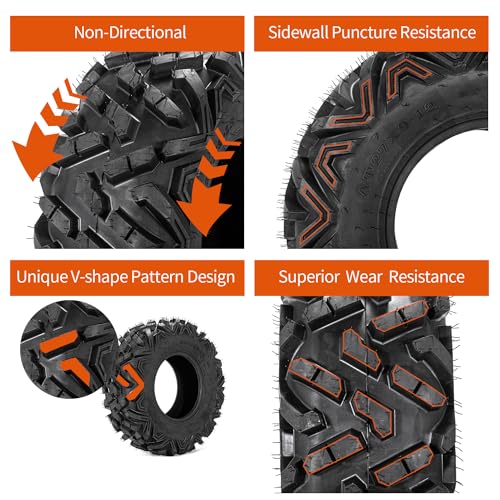 Image of FORERUNNER 27x9-12 ATV Tires, All Terrain ATLAS (Pack of 2, Tubeless) | FORERUNNER 6PR 27x9-12 ATV UTV Trail Sand Mud Off-Road Tires