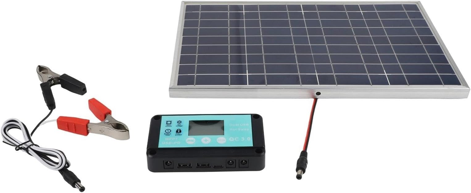 200W Solar Panel Kit with Controller, Resistant Aluminum Frame, IP67 Rated Weatherproof Junction Box, Suitable for Outdoor and Off Grid Systems