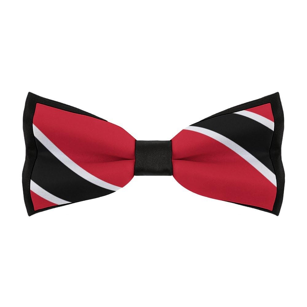 Cmagnifico Men's As Shown Pre-Tied Bow Tie, Trinidad And Tobago Flag Bow Tie, Adjustable Neck Bowtie For Parties