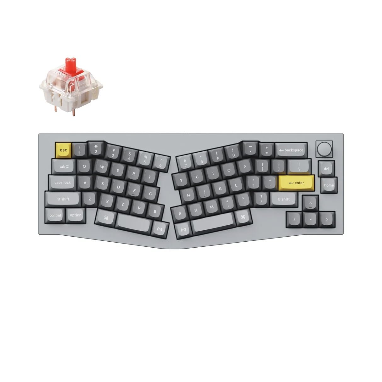 Keychron Q8 Wired Custom Mechanical Keyboard with Knob, 65% Alice Layout QMK/VIA Programmable, Hot-swappable Gateron G Pro Red Switch, Double Gasket Compatible with Mac Windows Linux (Silver Grey)-image-8