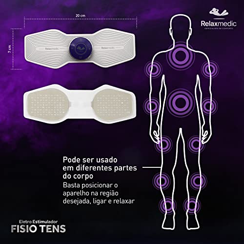 Massageador Eletroestimulador Muscular Tens Fisioterapia Sem Fio Alivio de Dor - Relaxmedic