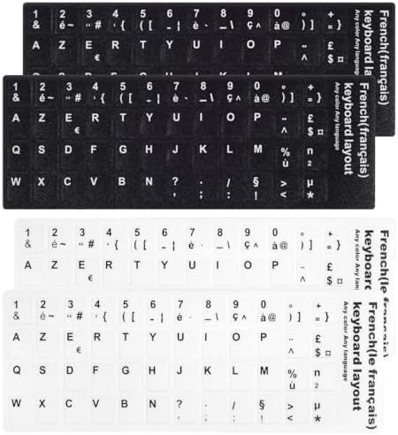 6 SHEETS CLAVIER Anglais Stickers Autocollants Ordinateur Portable EUR