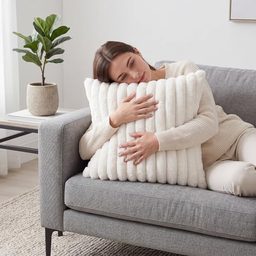 Novabright Weighted Pillow with Glass Bead 9lb Tactile Sensory Throw Pillows Bead Filled Heavy Soft Versatile Stress Relief Cushion for Adults Comfort Relaxation Sleep Thoughtful Gift (Striped Style) - Image 2