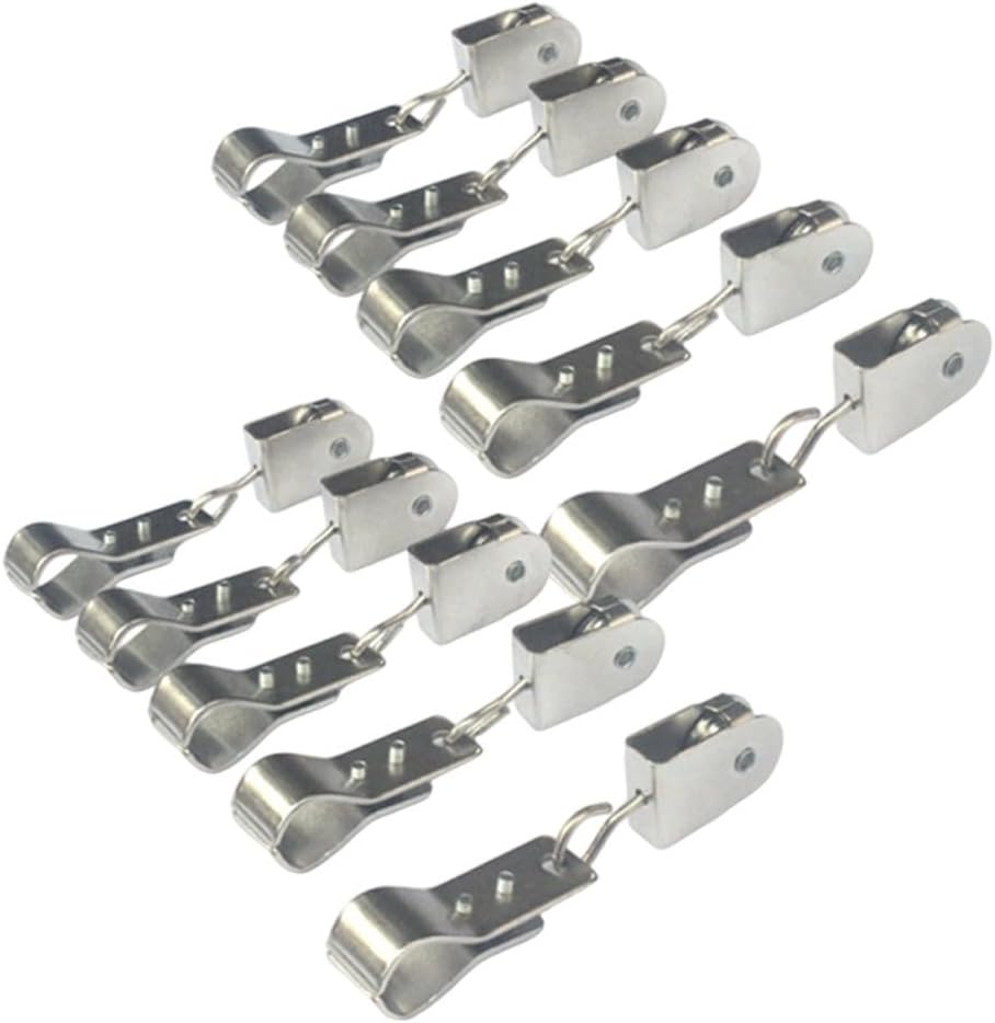 304 Stainless Steel Pulley & Clamps for Shade Sail Installation Heavy Duty Hardware Kit with Nylon Steel Wheels Wire Rope Compatible Outdoor Garden Pergola Canopy Accessory