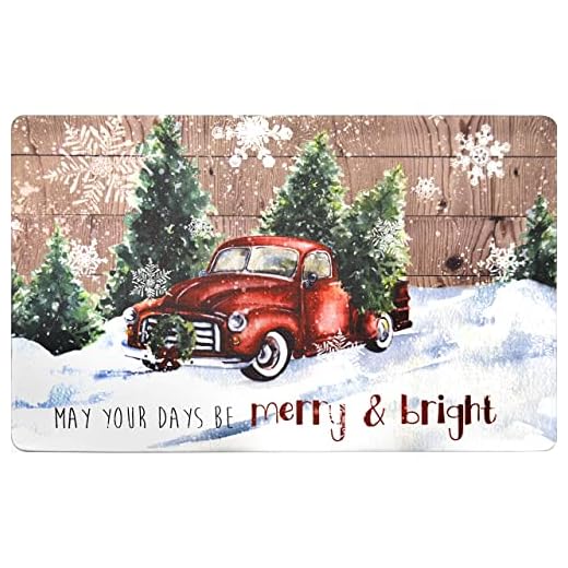 20"x32" Holiday Themed Christmas Xmas Cushioned Anti-Fatigue Kitchen Mat (May Your Days Be Merry)