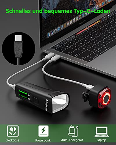 Fahrradlicht Aufachieve USB aufladbar, 100 LUX vorne