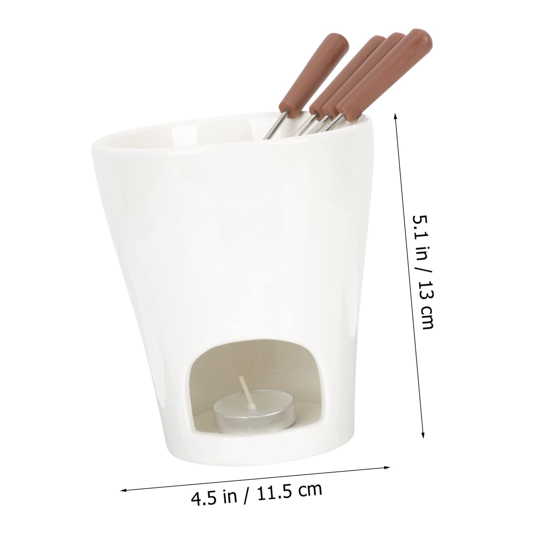SHOWERORO 1set Ceramic Melting Pot for Cheese and Fondue Compact Butter Warmer for Parties Tea and Outdoor Use Easy to Clean and Store for Melting Candies and Wax