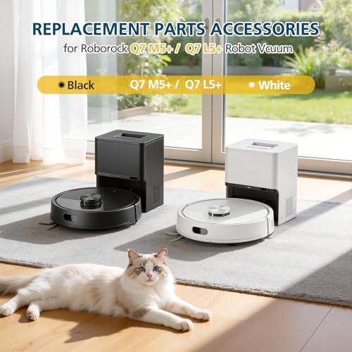 Image of Q7 M5+ Accessories for Roborock Q7 M5 / Q7 L5+ / Q7 L5 Robot Vacuum, Replacement Parts with 2 Main Brush, 6 Mop Pads, 4 HEPA Filters, 6*Dust Bags, 6 Side Brushes, 2 Tools
