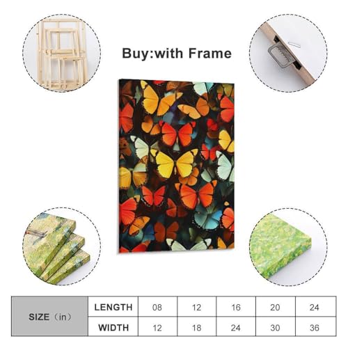 Impression sur toile papillon grand format decoration murale chambre 50x75cm - 2