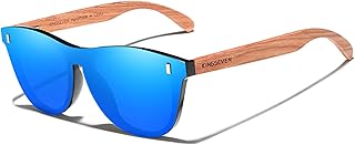 UKKD Kingseven Sonnenbrille HD polarisiert, verspiegelt aus Holz für Damen und Herren, UV400-Linsen, mit Box aus Naturholz...
