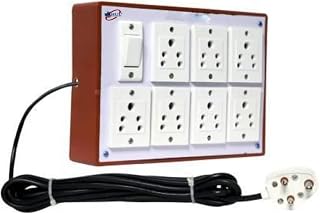 BAHUL Three Pin Multi Plug Point 4 Meter Cord,1 Switch,7 Socket & 6A Extension Board Power Indicator,Multi Outlet Electric Price In India