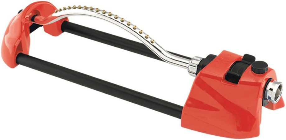 Red Metal Oscillating Sprinkler with Brass Nozzles