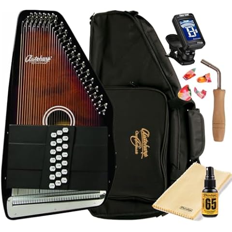 Oscar Schmidt OS21C 21 Chord Classic Autoharp with AC445 Padded Gig Bag Cover