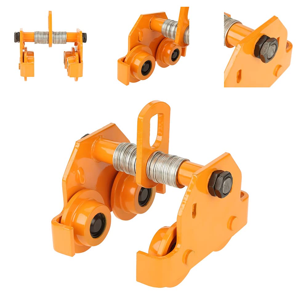 Ejoyous Carretilla de hasta 1000 kg de suspensión manual con brida de 64 mm – 203 mm de ancho, manivela de manivela, barra deslizante, bajo brida, bajo brida, grúa para interiores, grúa para gatos