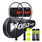 Adult 2 Player Tennis Racket Perfect for Beginner and Professional Players, 27” Speed Tennis Racquet Include Tennis Balls, Overgrips, Tennis Bag, Vibration Dampe, Cover