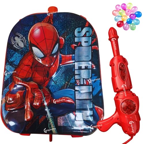 Image of GRAPHENE Red 5.8L Holi Pichkari Water Gun for Kids Backpack Holding Water Tank Pichkari with 100 Water Balloon High Pressure Squirt Spray Longthrow Water Pistol Gun for Boy Girl Summer Fun Pool Party