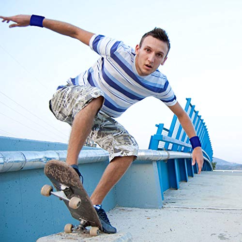 Image of Bememo 12 Pack Wristbands Sweatband for Women Men, Neon Colored Sport Wrist Bands, Tennis Football Basketball Sweatbands, Moisture Wicking Arm Bands for Working Out