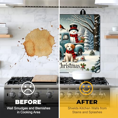 Image of NYZE Christmas Stove Top Cover for Electric Stove,Glass Stove Top Cover,Heat Resistant Glass Cooktop Cover,Stovetop Protector, Kitchen Decor,Dish Drying Mats Cover for Washer Ceramic Top 28.5x20.5 in