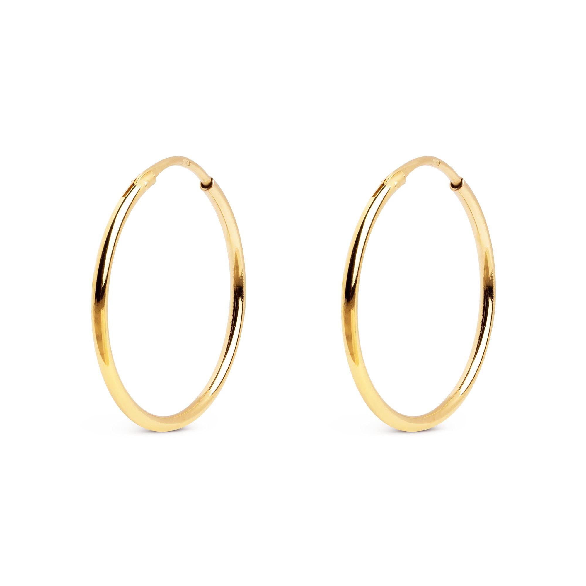 SINGULARU Pendientes Aro Maria M - Pendientes Ligeros en Latón con Baño en Oro rosa o Oro 18Kt o Rodio - Pendientes de Aro Tamaño M con Cierre congo/click. - Joyas Para Mujer